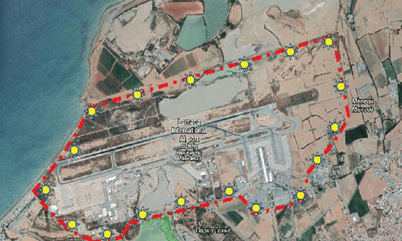 Larnaca Airport Indicative Solution Utilizing 18 Masts